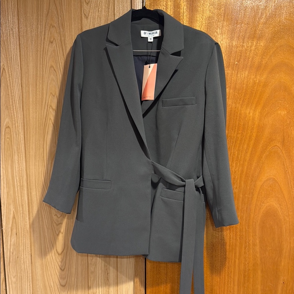Of Mercer Belted Suit Blazer